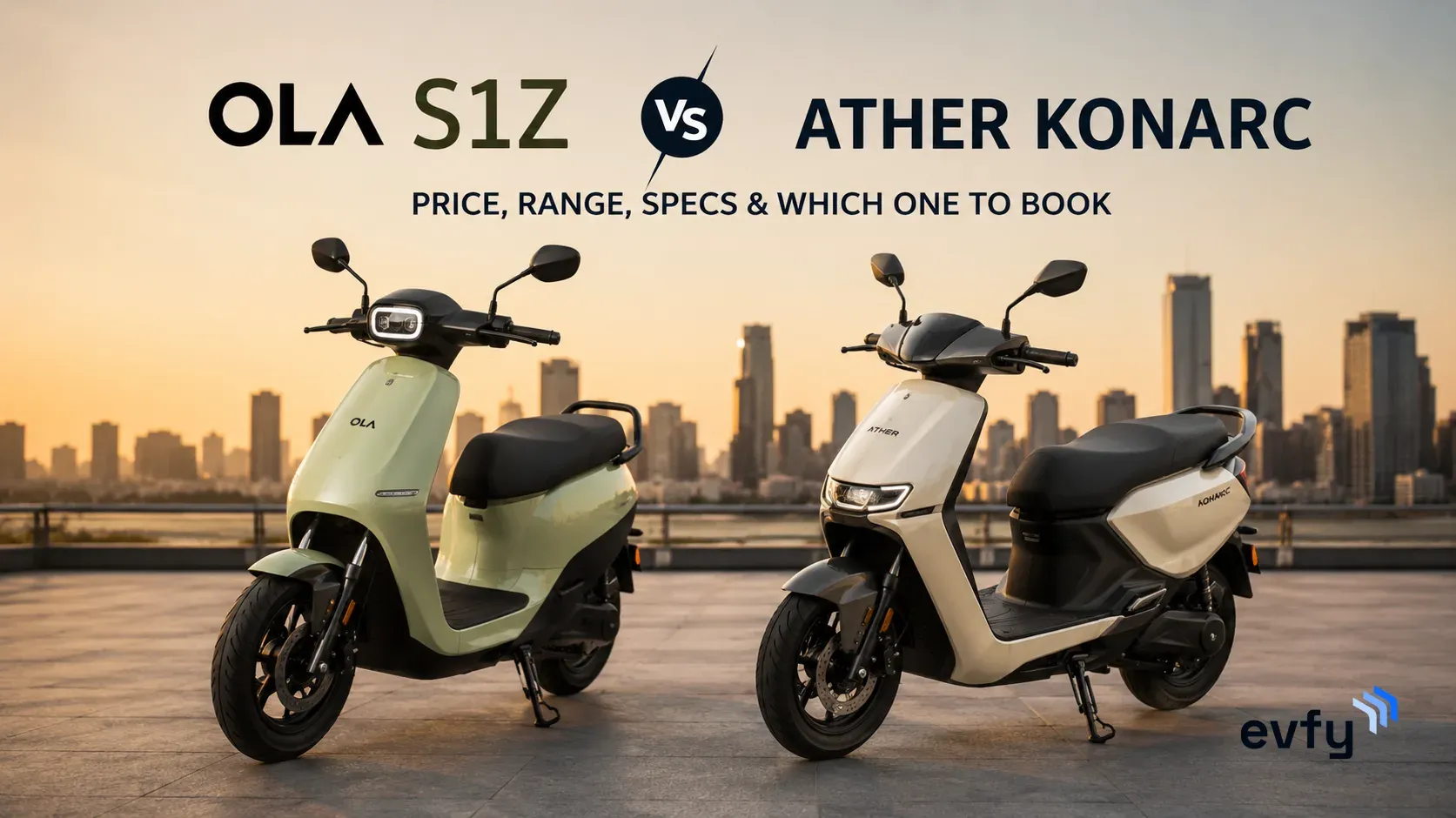 Ola S1Z and Ather Konarc electric scooters side by side comparison