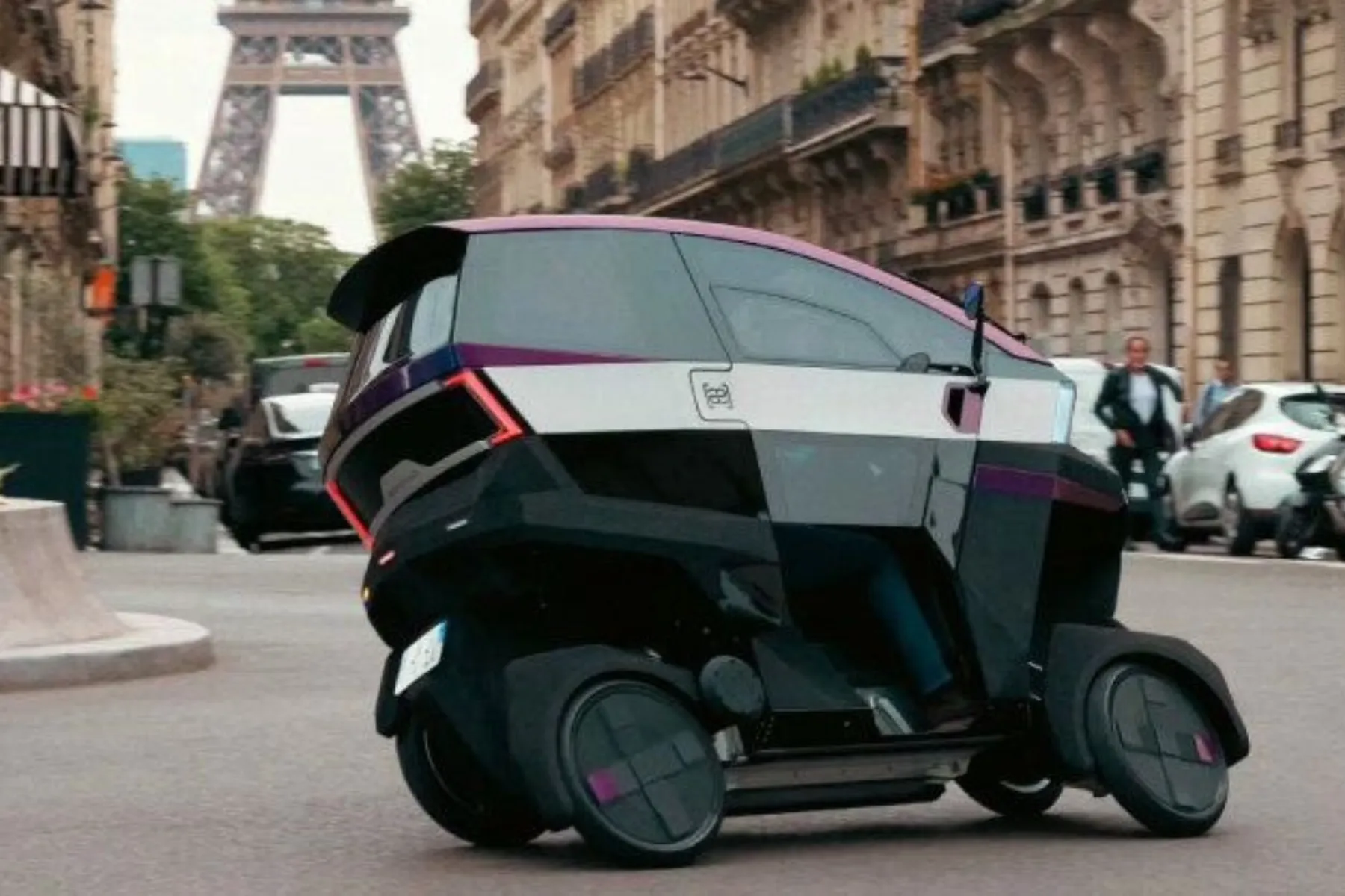 Four-Wheel E-Motorcycle That Bends Around Corners — Literally!