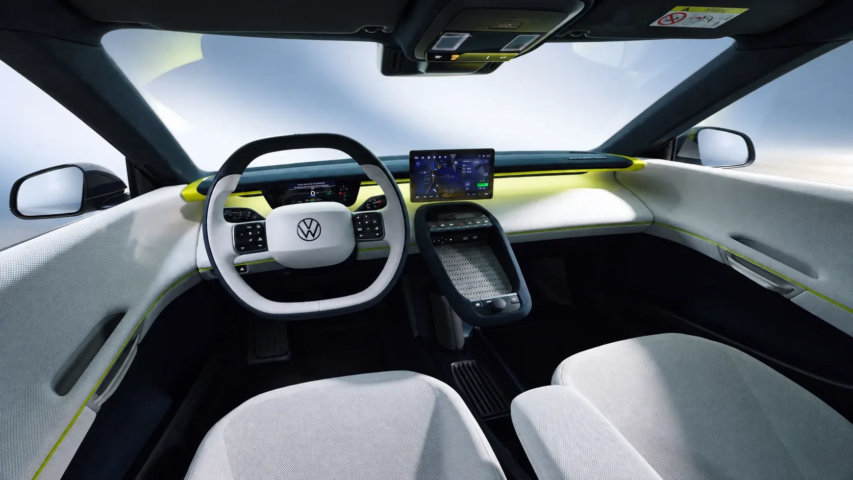 Volkswagen Mission Efficiency concept car teardrop-shaped interior design
