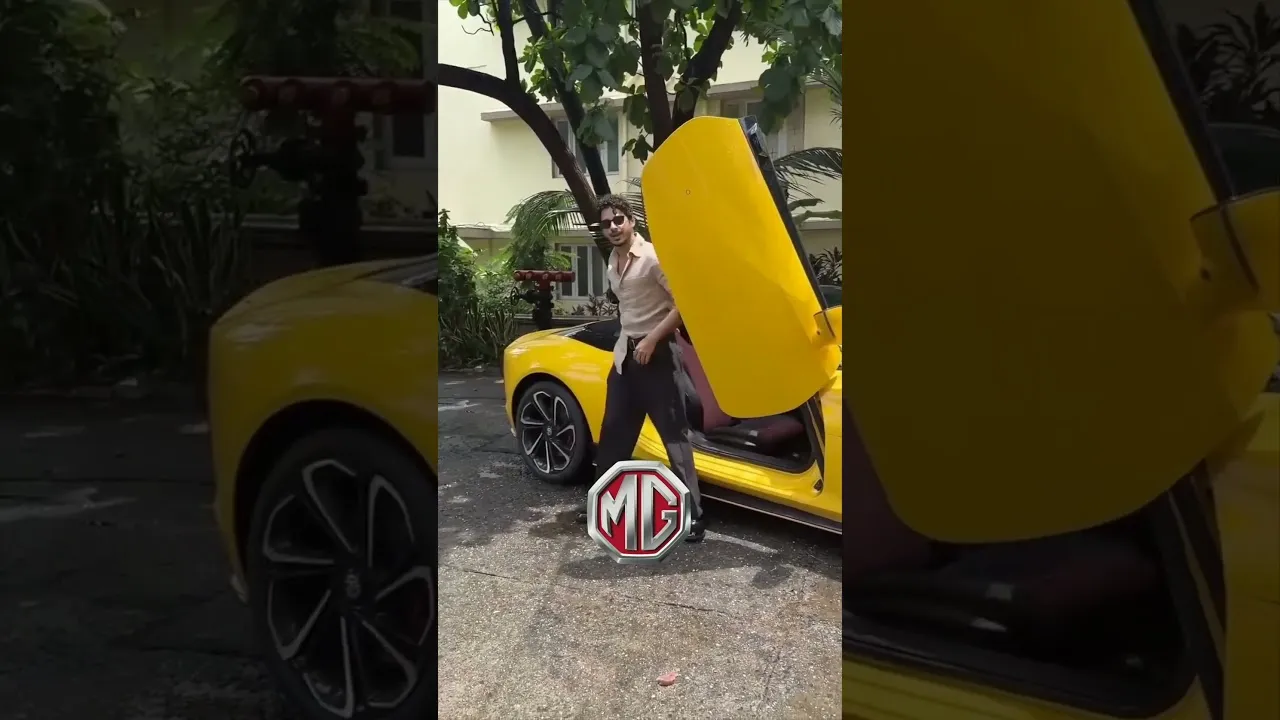 Ishaan Khatter behind the wheel of the upcoming MG Cyberster #EVFY #MGCyberster #IshaanKhatter