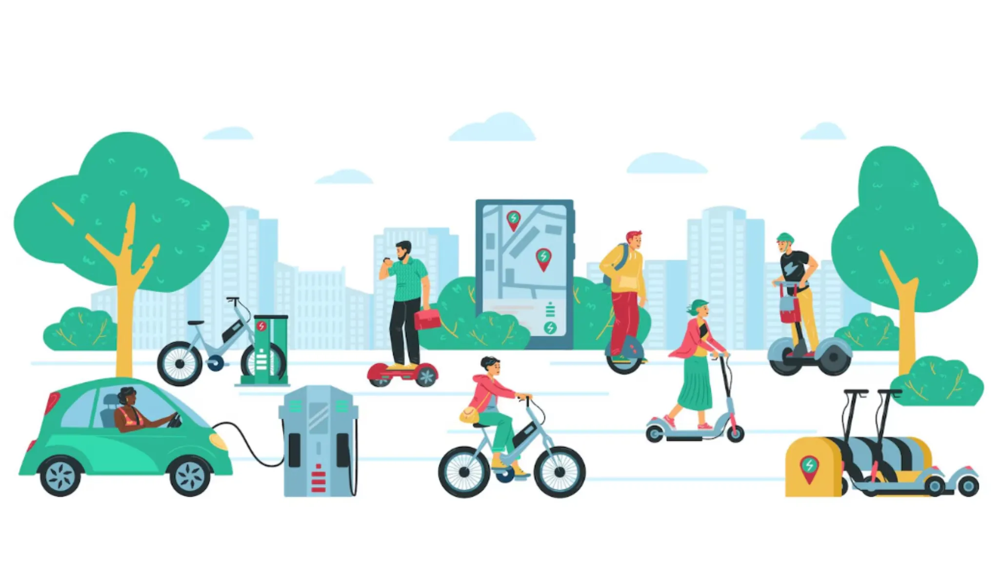 EVs Charging graphic