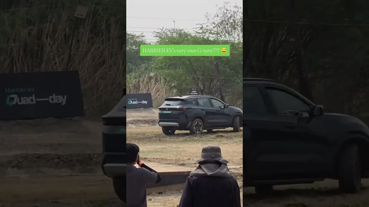 Or should we call it the H-turn, or the T-turn 😅🤣 @tata.evofficial #Evfy #harrierev #Gturn
