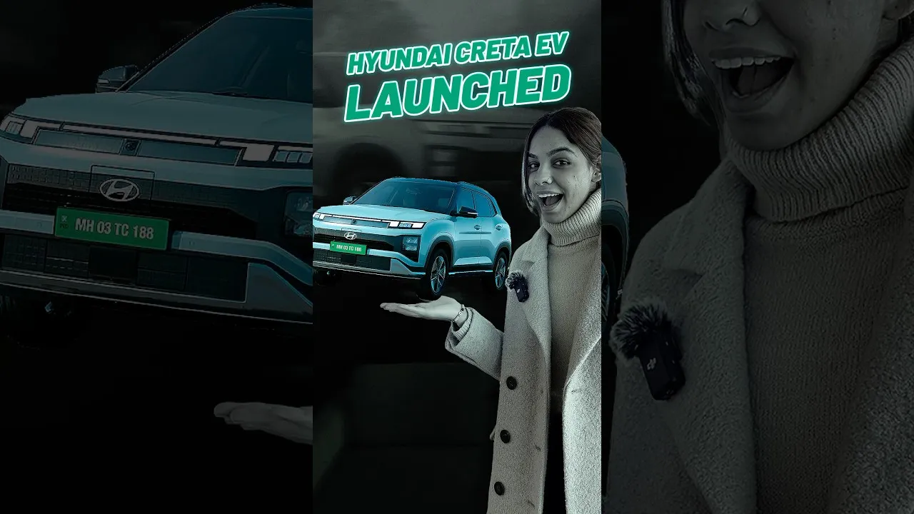 The @hyundaiindia Creta EV unveiled ahead of the launch at the @Bharat_Mobility show 2025.