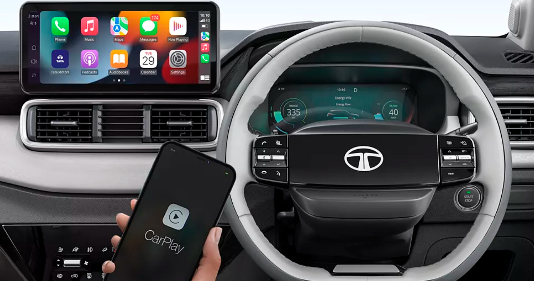 tata punch ev dashboard